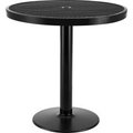 Global Equipment 36" Round Outdoor Counter Height Table, 36"H, Black 278002BK